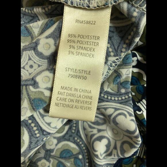 Max Studio Women’s Paisley Multicolor Geometric Boho Shift Dress Wing Sleeve XL - Picture 7 of 9